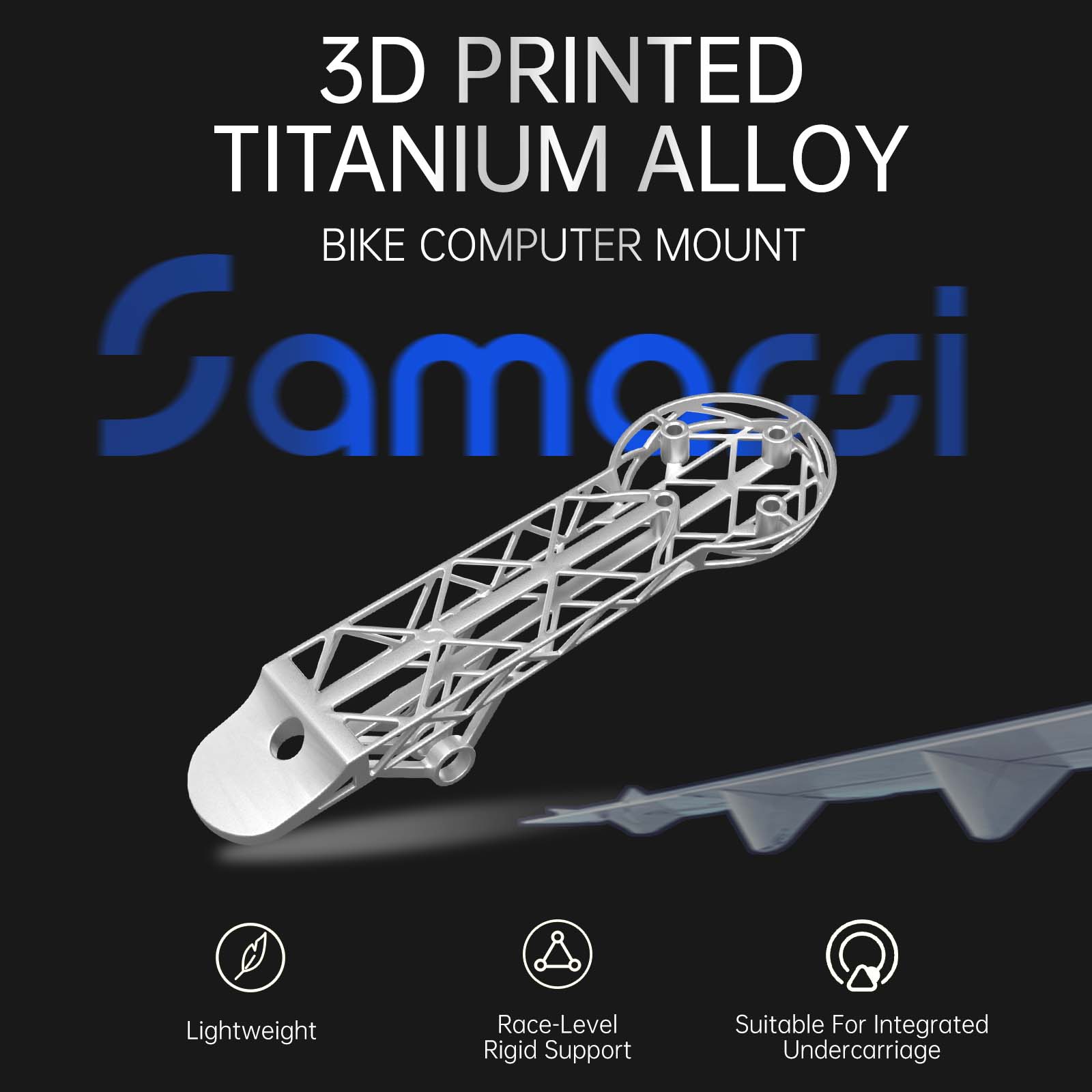 Trek Madone SLR 8, 3D-Printed Titanium Bike Computer Mount, Samassi Ultra-Light High Strength Bike Mount, Fully Hollowed Design